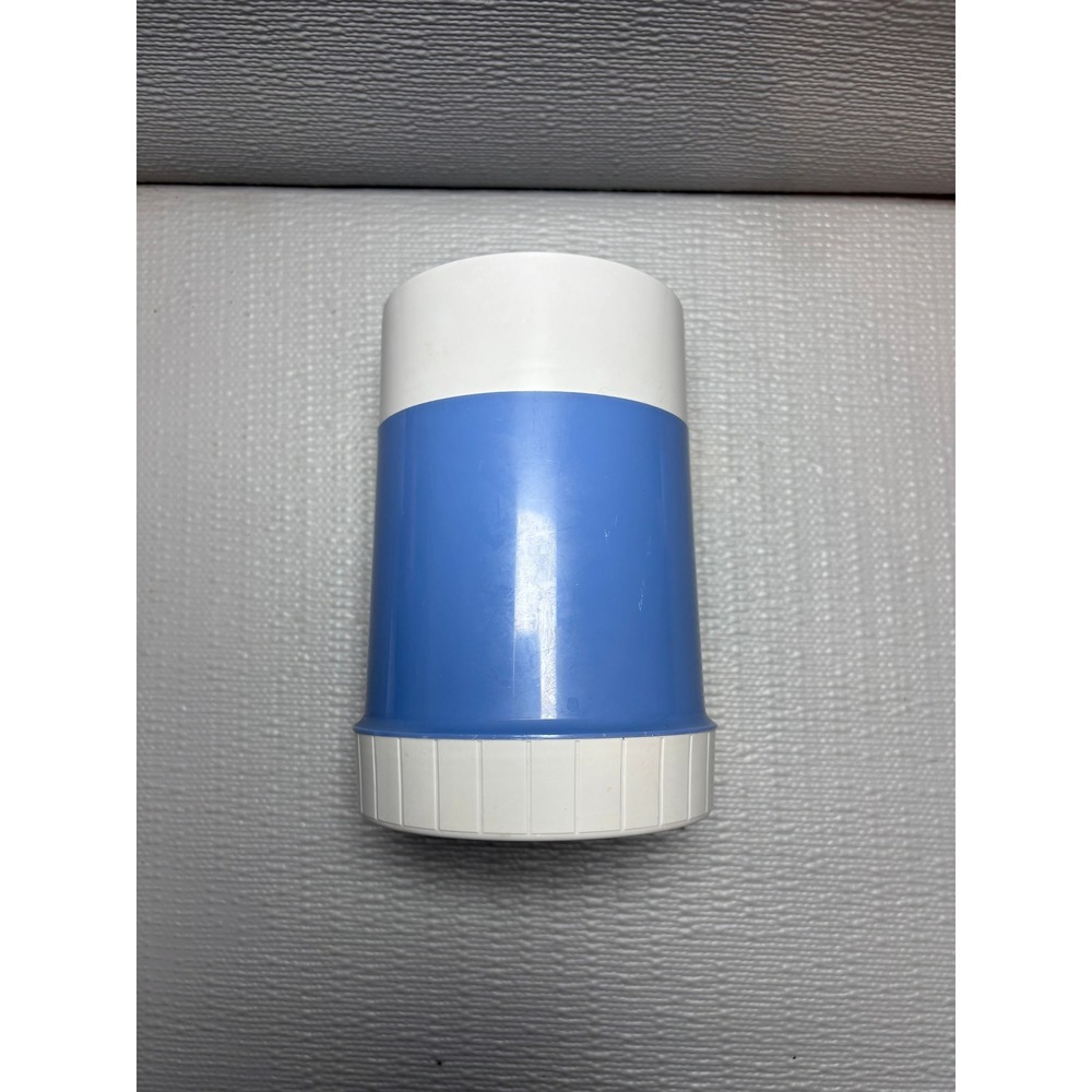 Vintage Thermos 10 oz Food Jar Blue White Glass Lined Made in Canada 70T 24F